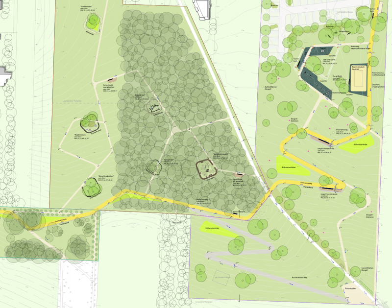 Der Wiesenpark wird im Rahmen der LaGa 2026 neu angelegt. Eine Hälfte rückt die Umweltbildung in den Fokus.